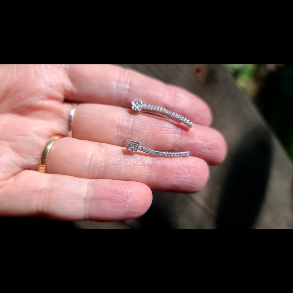 White Topaz & sterling silver earrings ladders - Picture 10 of 10